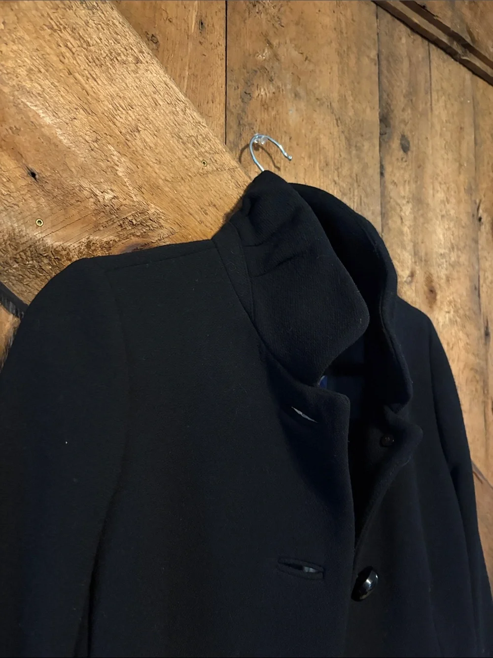 J. Crew Black Wool Blend A-Line Pea Coat - Picture 4 of 7